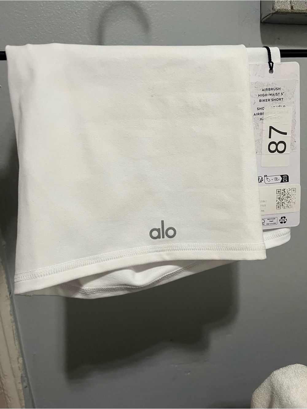 ALO Yoga High-Waist Bike Shorts in White - Picture 3 of 3